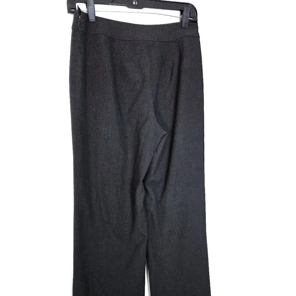 Talbots Dark Gray Stretch Flat Front Trousers Dress Pants Size 4